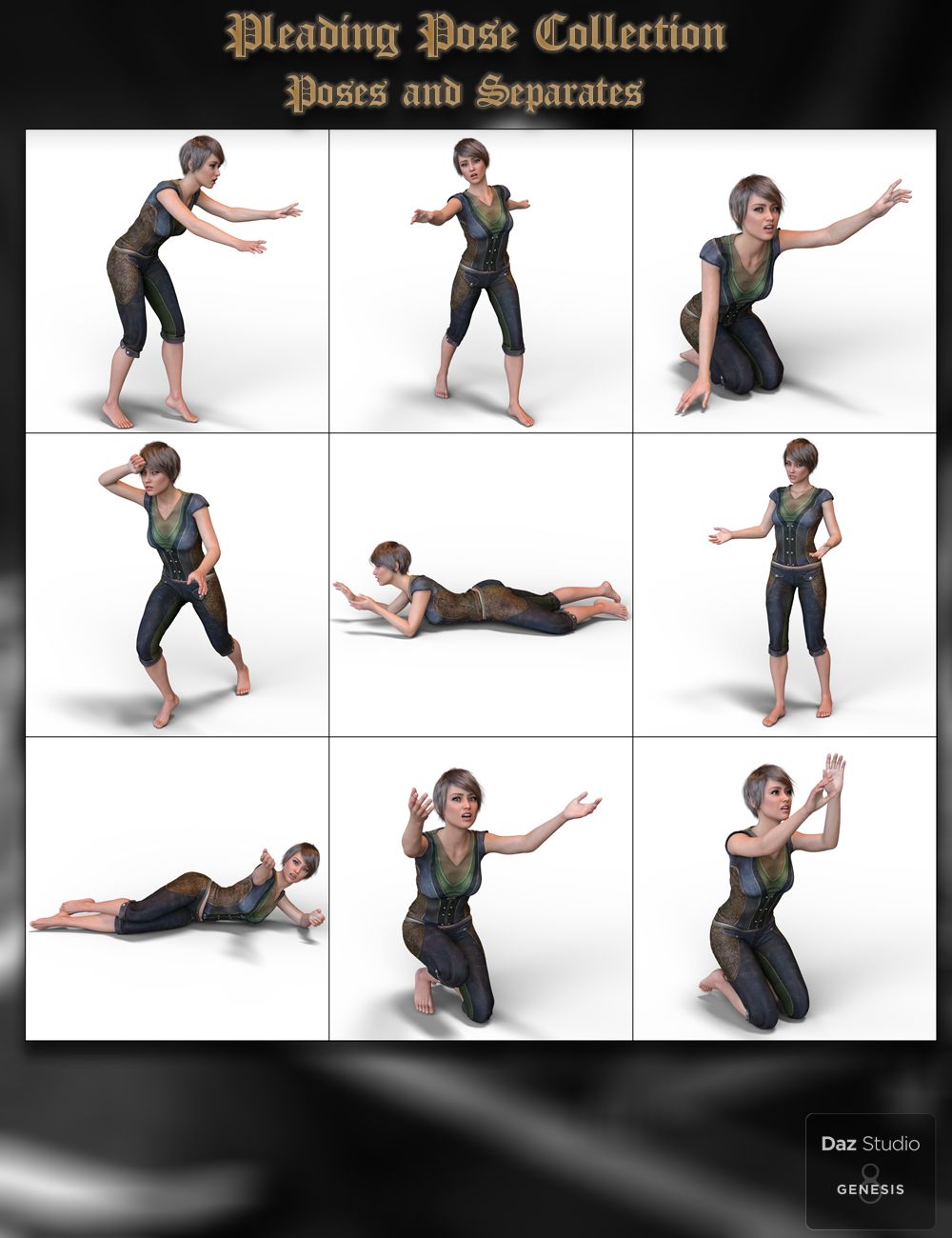 Pleading Poses for Genesis 8 Female Pleading Poses for Genesis 8 Female by: Paper TigerIronman, 3D Models by Daz 3D