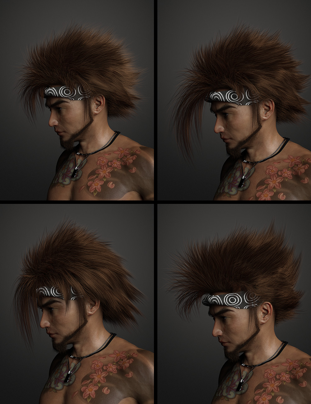 Denki Hair for Genesis 3 and 8 by: Soto, 3D Models by Daz 3D