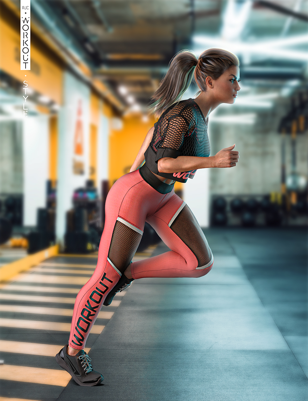 AJC Workout Style Outfit and Dumbbells for Genesis 8 Female(s) by: adeilsonjc, 3D Models by Daz 3D