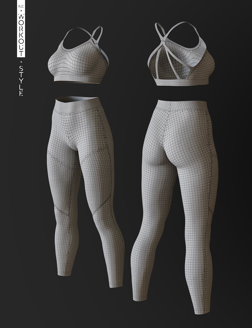 AJC Workout Style Outfit and Dumbbells for Genesis 8 Female(s) by: adeilsonjc, 3D Models by Daz 3D