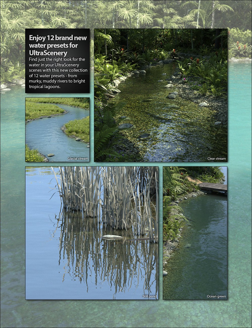 UltraScenery - Water Pack UltraScenery - Water Pack by: HowieFarkes, 3D Models by Daz 3D