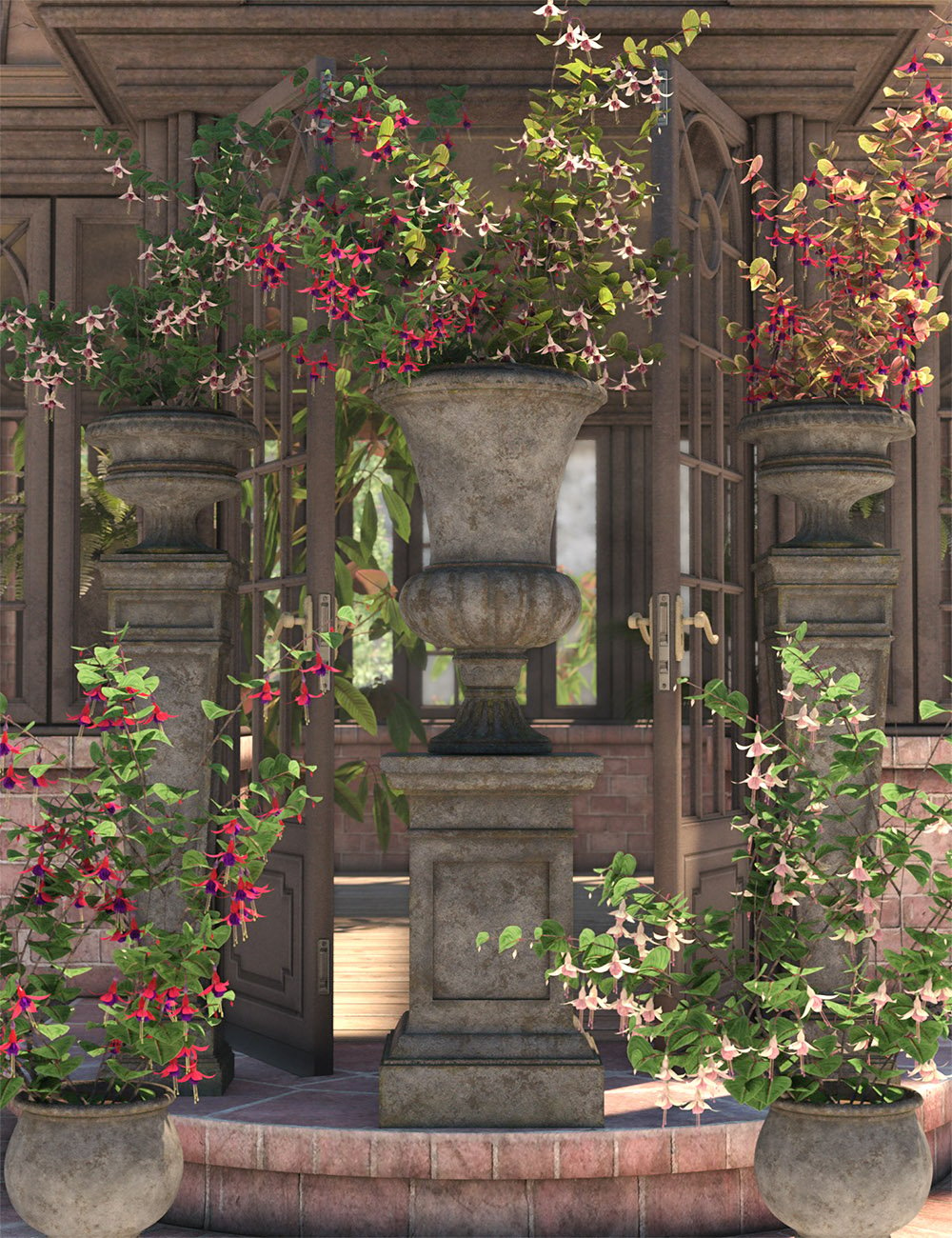 Garden Flowers - Fushia Bushes by: MartinJFrost, 3D Models by Daz 3D