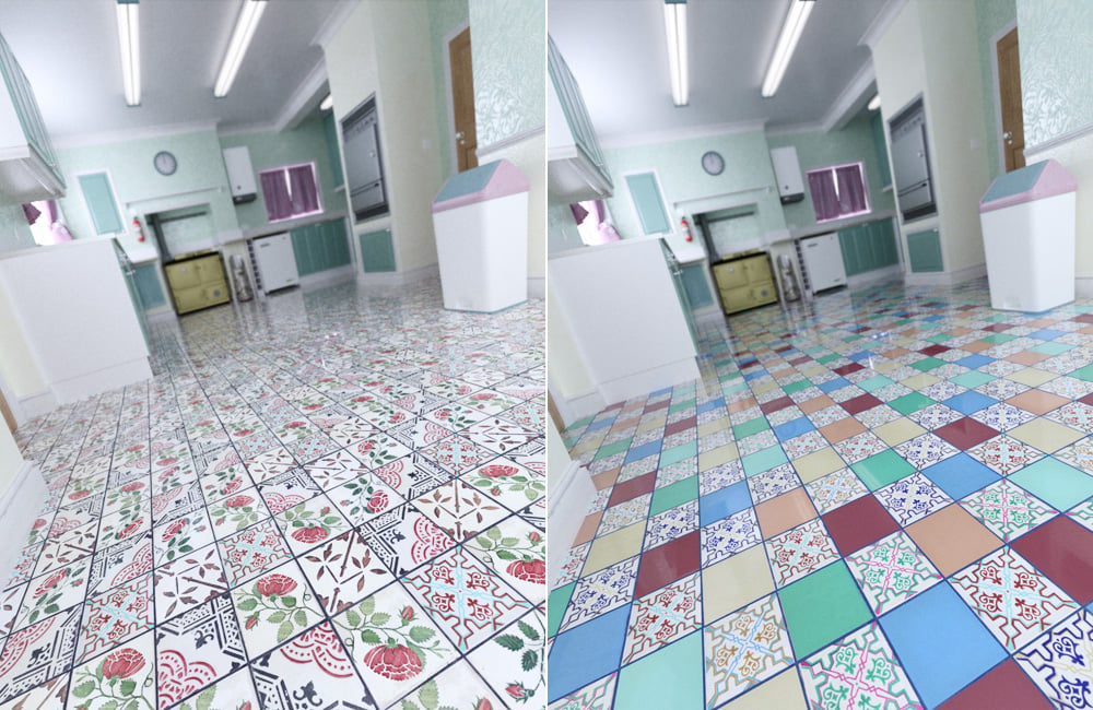 Patchwork Chic Floor Tile Iray Shaders by: ForbiddenWhispers, 3D Models by Daz 3D