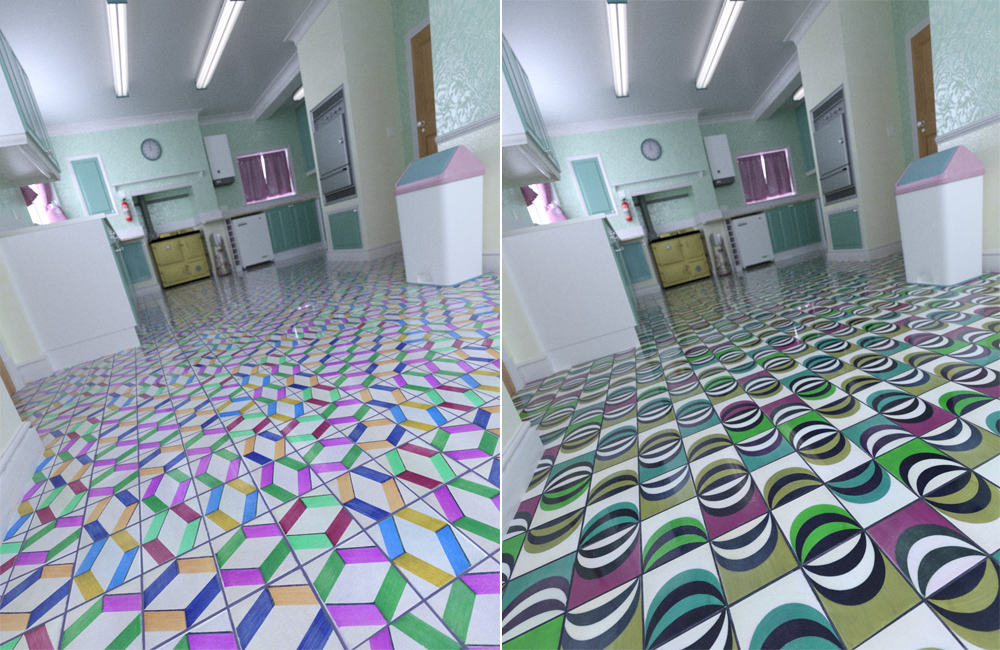 Patchwork Chic Floor Tile Iray Shaders by: ForbiddenWhispers, 3D Models by Daz 3D