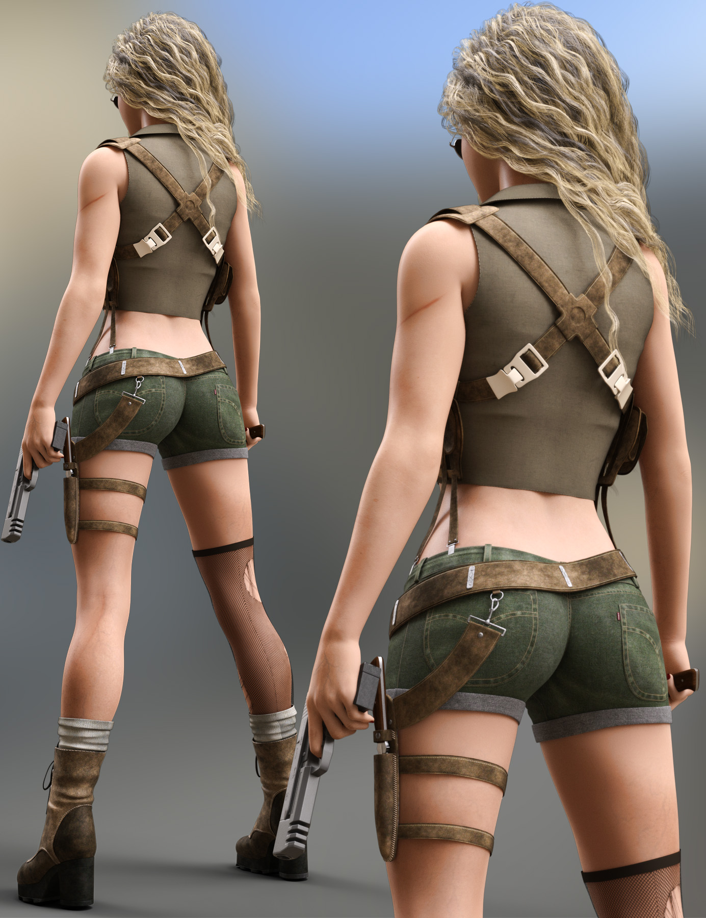 Treasure Hunter Clothing Set for Genesis 8 Female(s) by: Pretty3D, 3D Models by Daz 3D