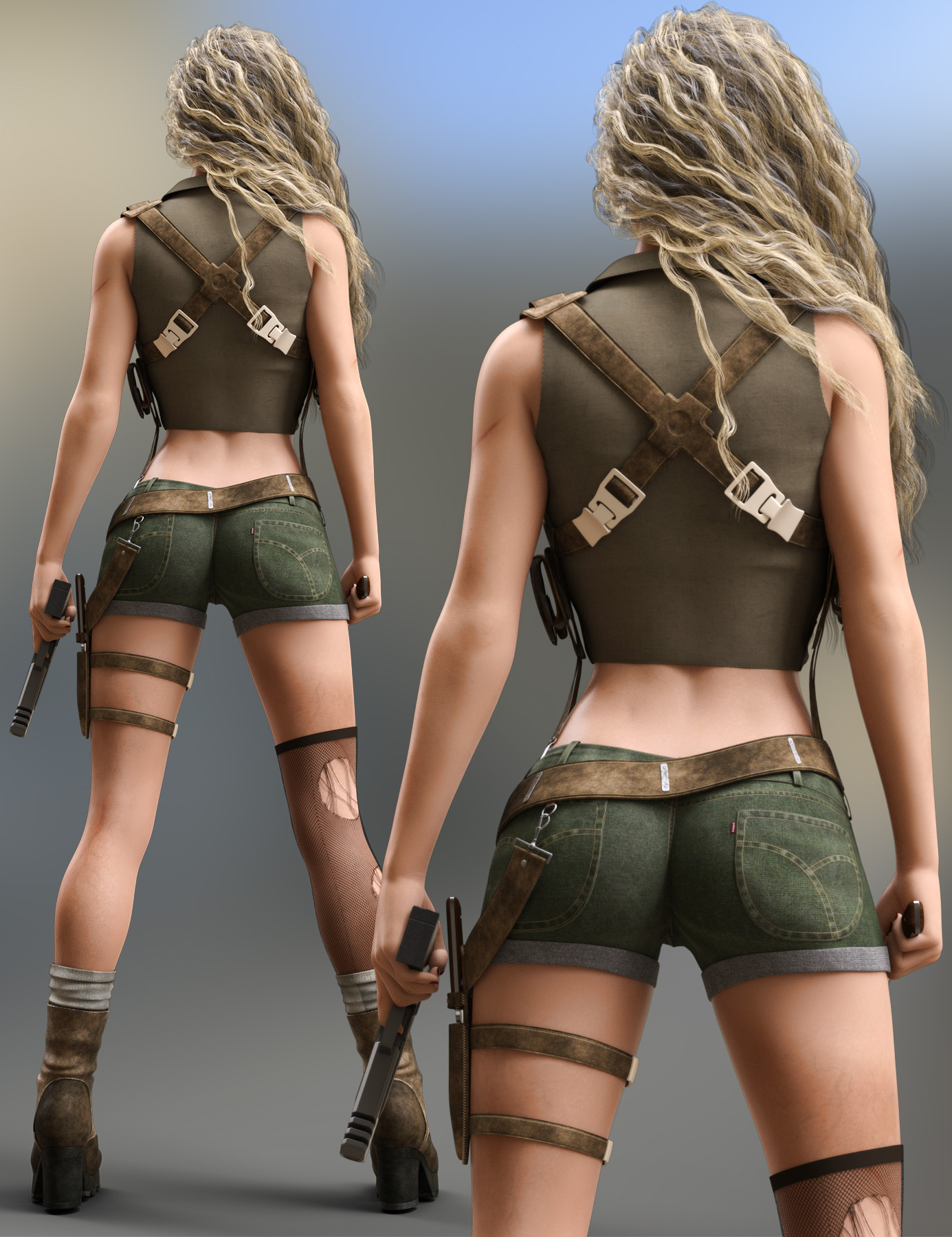 Treasure Hunter Clothing Set for Genesis 8 Female(s) by: Pretty3D, 3D Models by Daz 3D