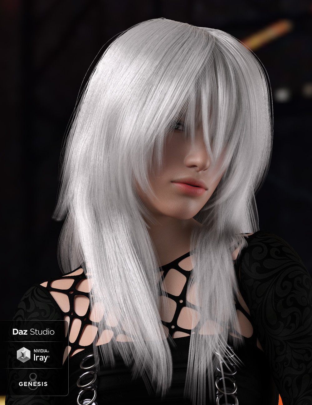 dForce Roxi Hair for Genesis 8 Female(s) by: Lady Littlefox, 3D Models by Daz 3D