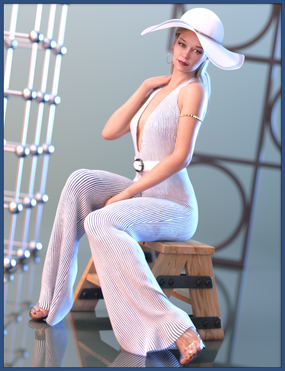 dForce Summer Chic Suit for Genesis 8 Female(s) by: Nathy Design, 3D Models by Daz 3D