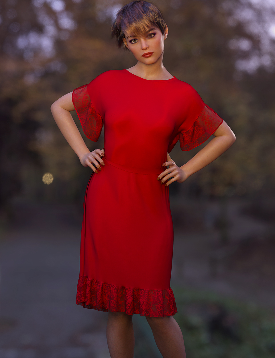 dForce Nelmi Kelly Dress for Genesis 8 Female(s) by: Nelmi, 3D Models by Daz 3D