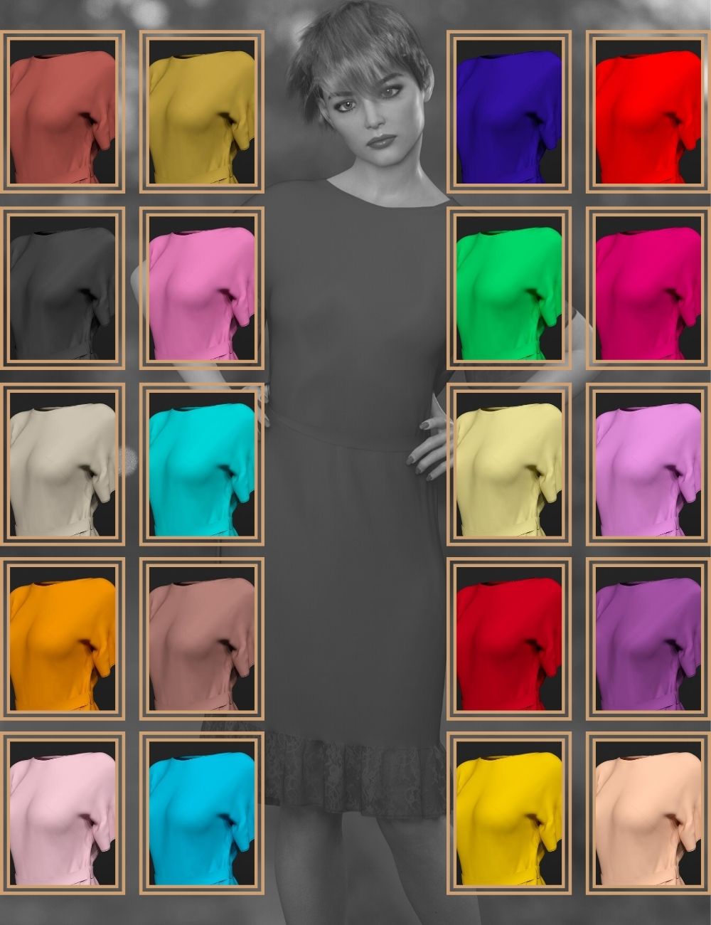 dForce Nelmi Kelly Dress for Genesis 8 Female(s) by: Nelmi, 3D Models by Daz 3D
