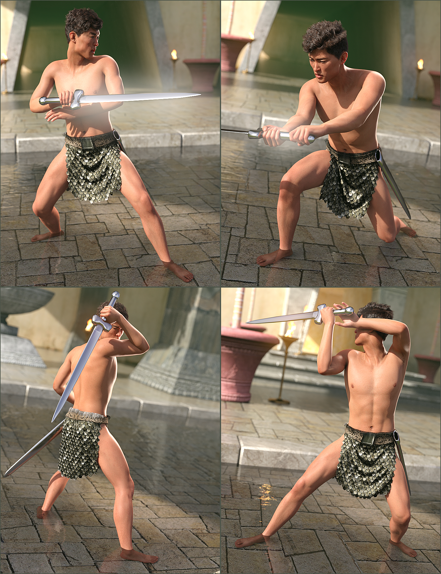 Sword Poses for Genesis 8 Male by: atrilliongames, 3D Models by Daz 3D