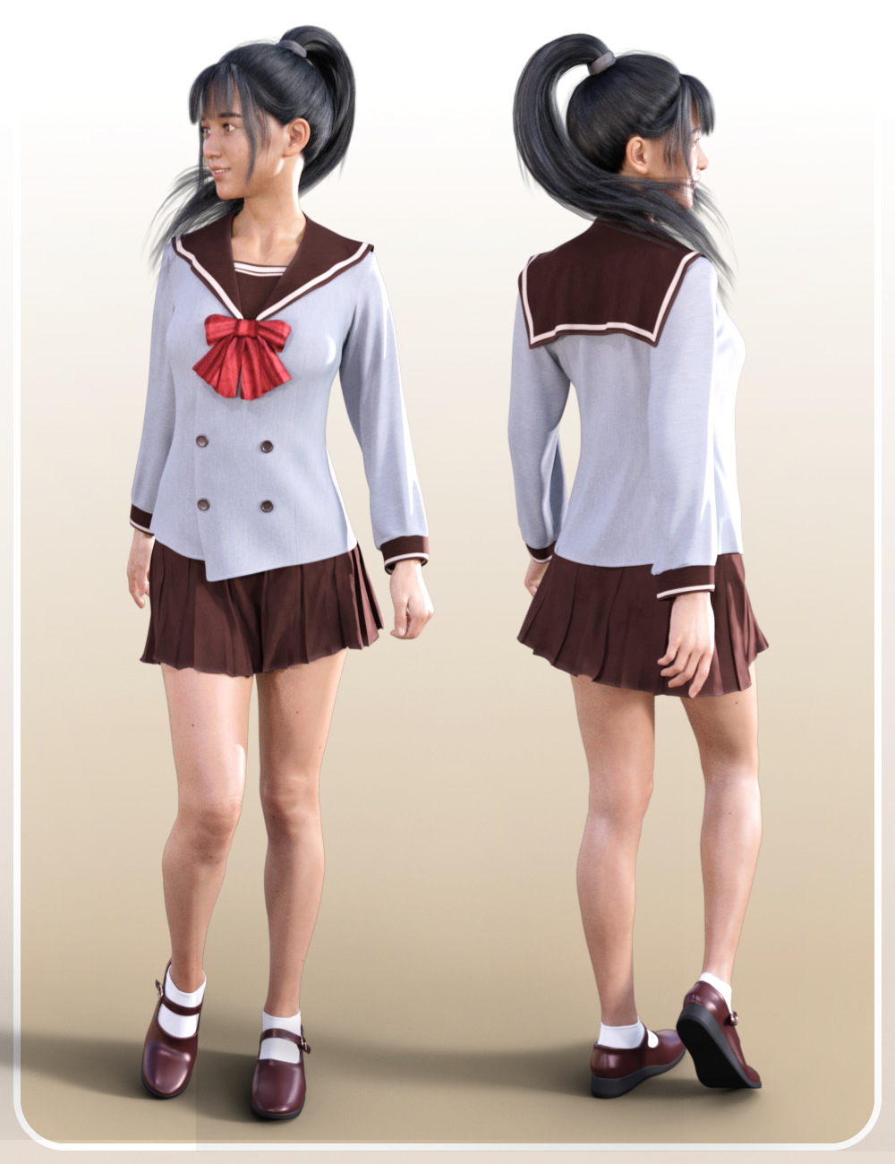 dForce Double Breasted Uniform for Genesis 8 Female(s) by: tentman, 3D Models by Daz 3D