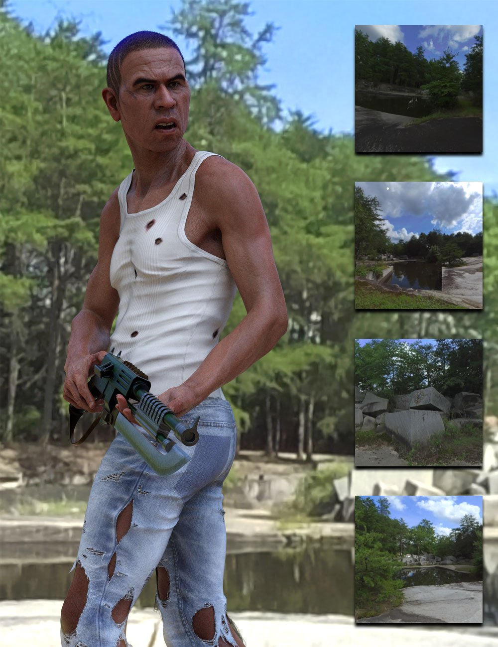 Summer Quarry - Complete HDRI Environment by: Greybro, 3D Models by Daz 3D