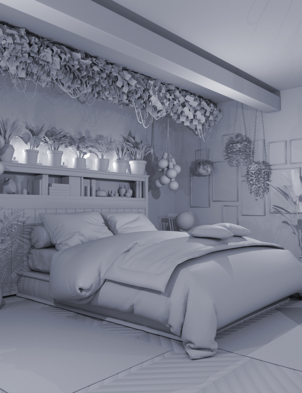 Boho Cottage: The Bedroom by: 3DStyle, 3D Models by Daz 3D