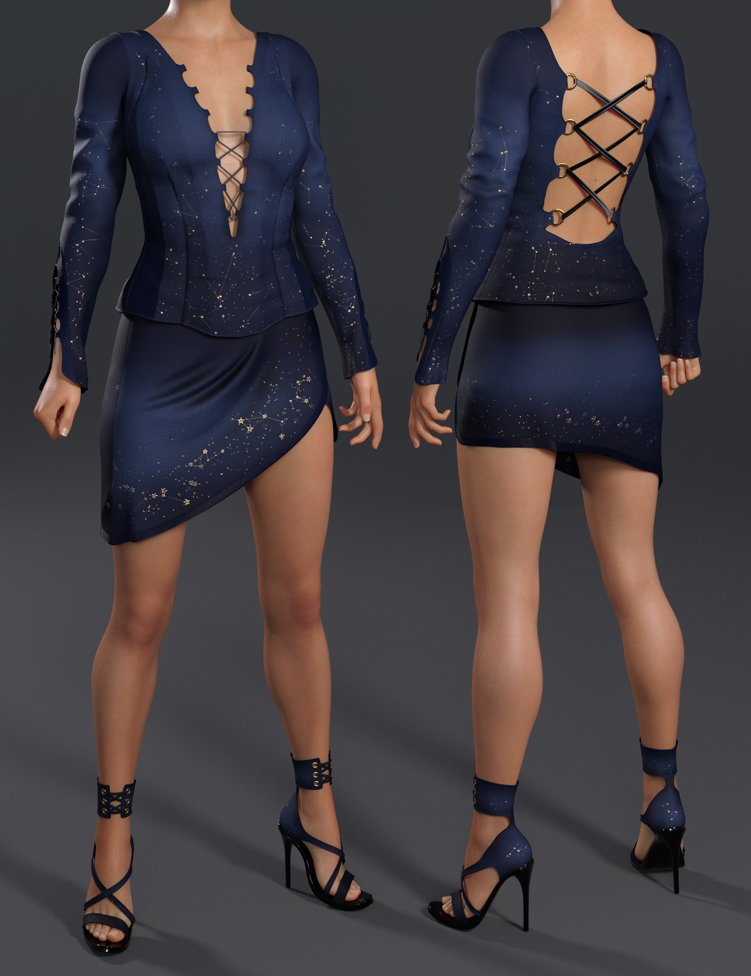 Descant Outfit for Genesis 8 Female(s) by: 4blueyes, 3D Models by Daz 3D