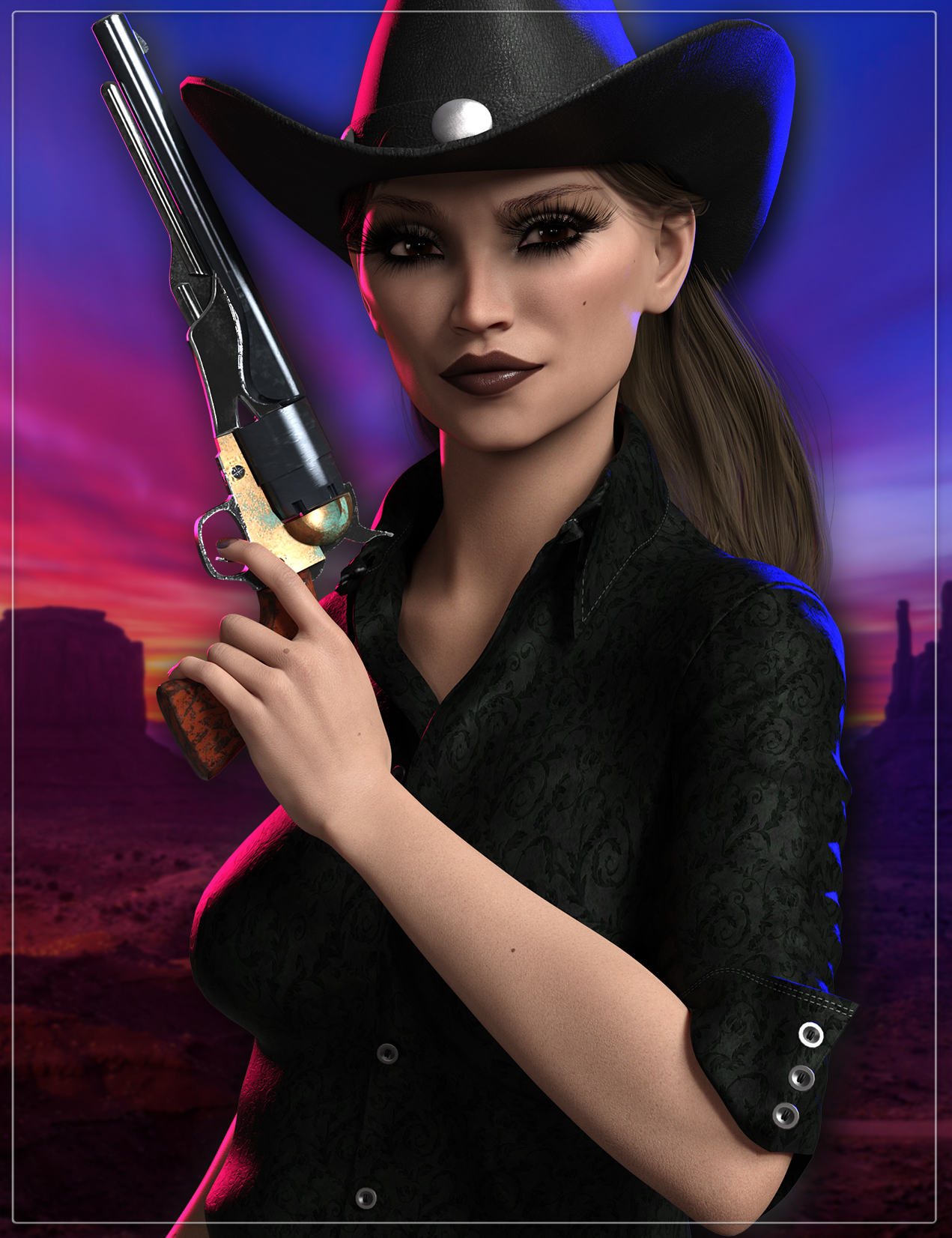 Beretta for Honni 8 and Genesis 8 Female by: SpookieLilOneDisparateDreamer, 3D Models by Daz 3D