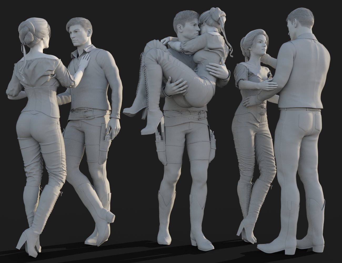 Western Couples Poses for Genesis 8 Honni 8 and Holt 8 by: Elliandra, 3D Models by Daz 3D