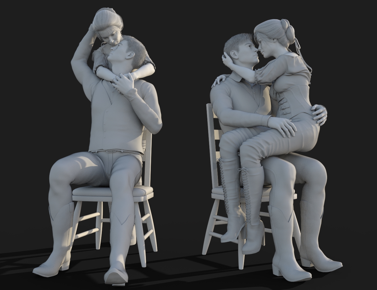 Western Couples Poses for Genesis 8 Honni 8 and Holt 8 by: Elliandra, 3D Models by Daz 3D
