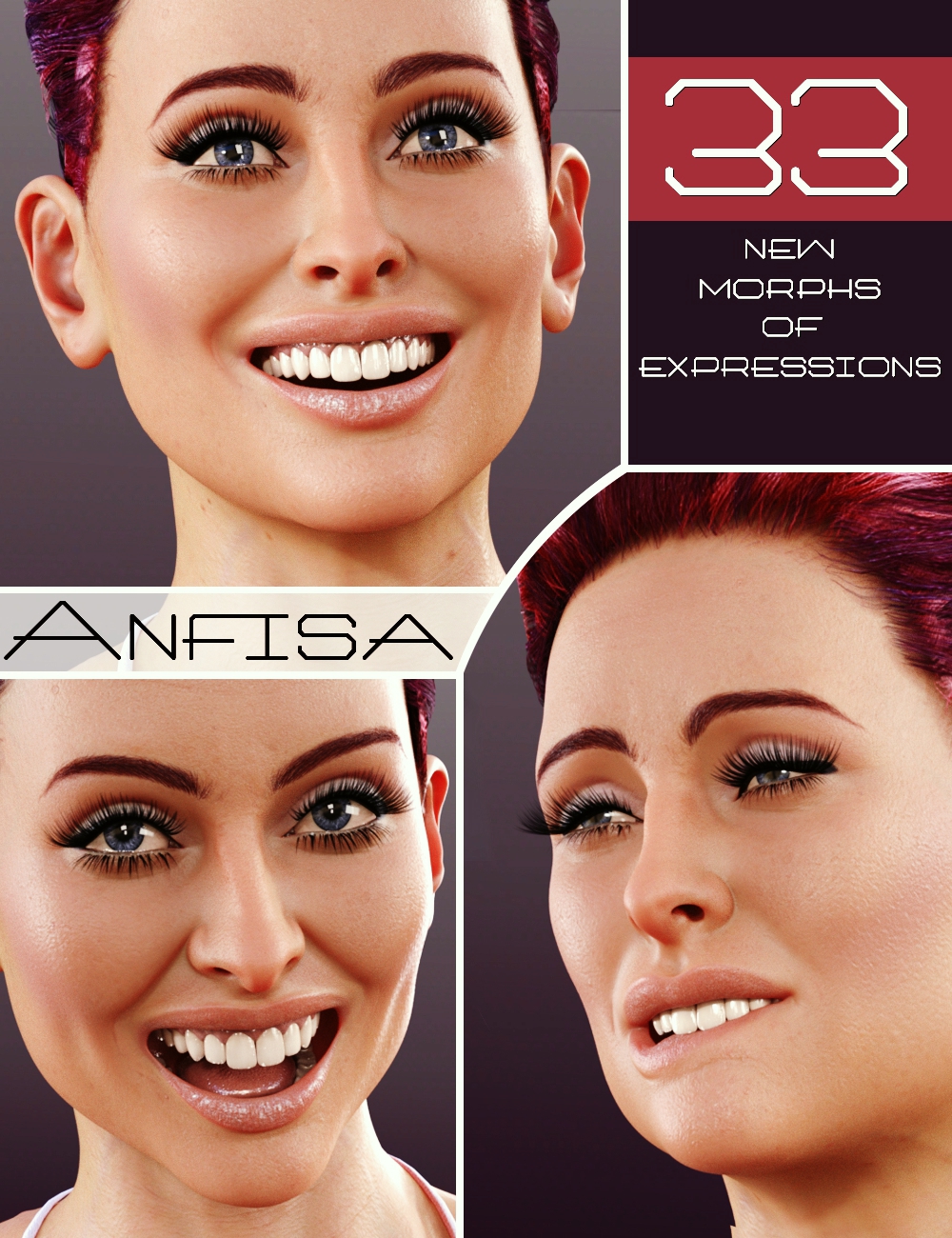 Anfisa Expressions for Genesis 8 Female by: AlFan, 3D Models by Daz 3D