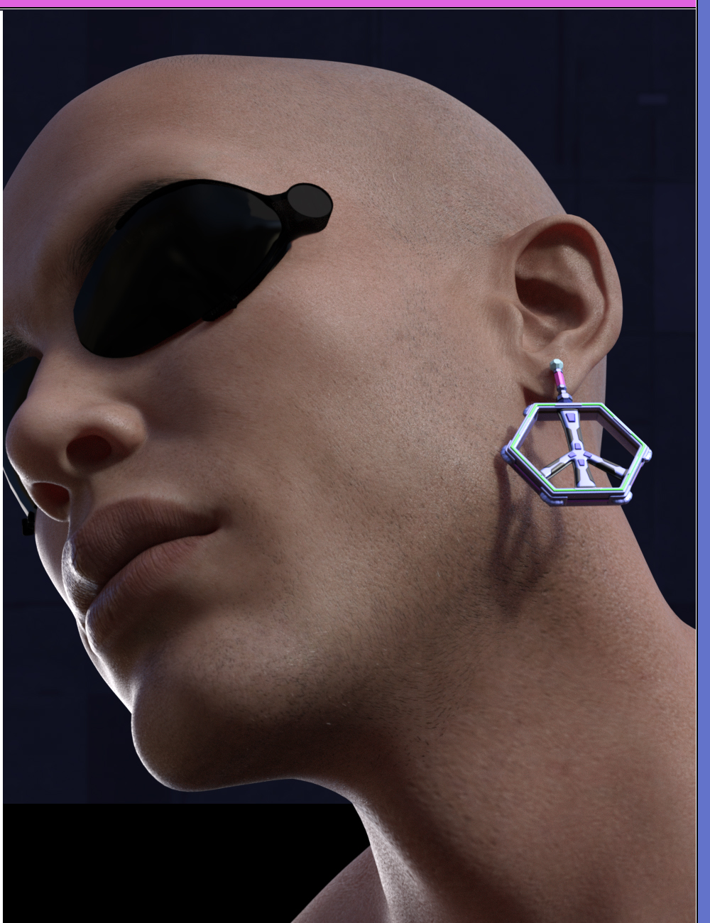 Just Earrings - El Nano Punk'd by: inception8, 3D Models by Daz 3D