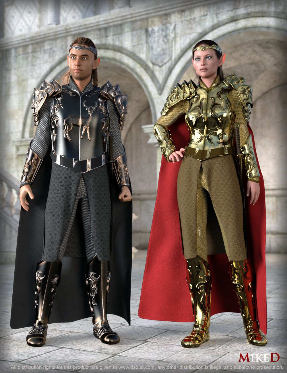 MD dForce HD Elven Royal Armor Textures and HD Morphs by: MikeD, 3D Models by Daz 3D