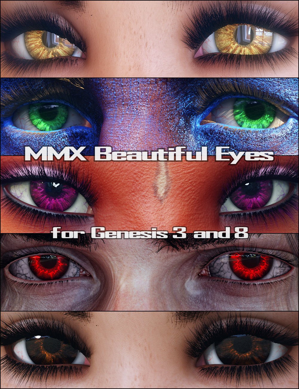 MMX Beautiful Eyes for Genesis 3 and 8 by: Mattymanx, 3D Models by Daz 3D
