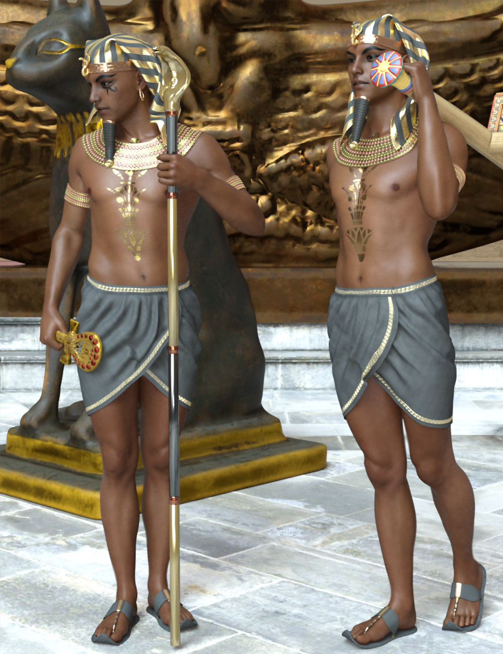 Egyptian Poses For Genesis 8 Male by: Ensary, 3D Models by Daz 3D