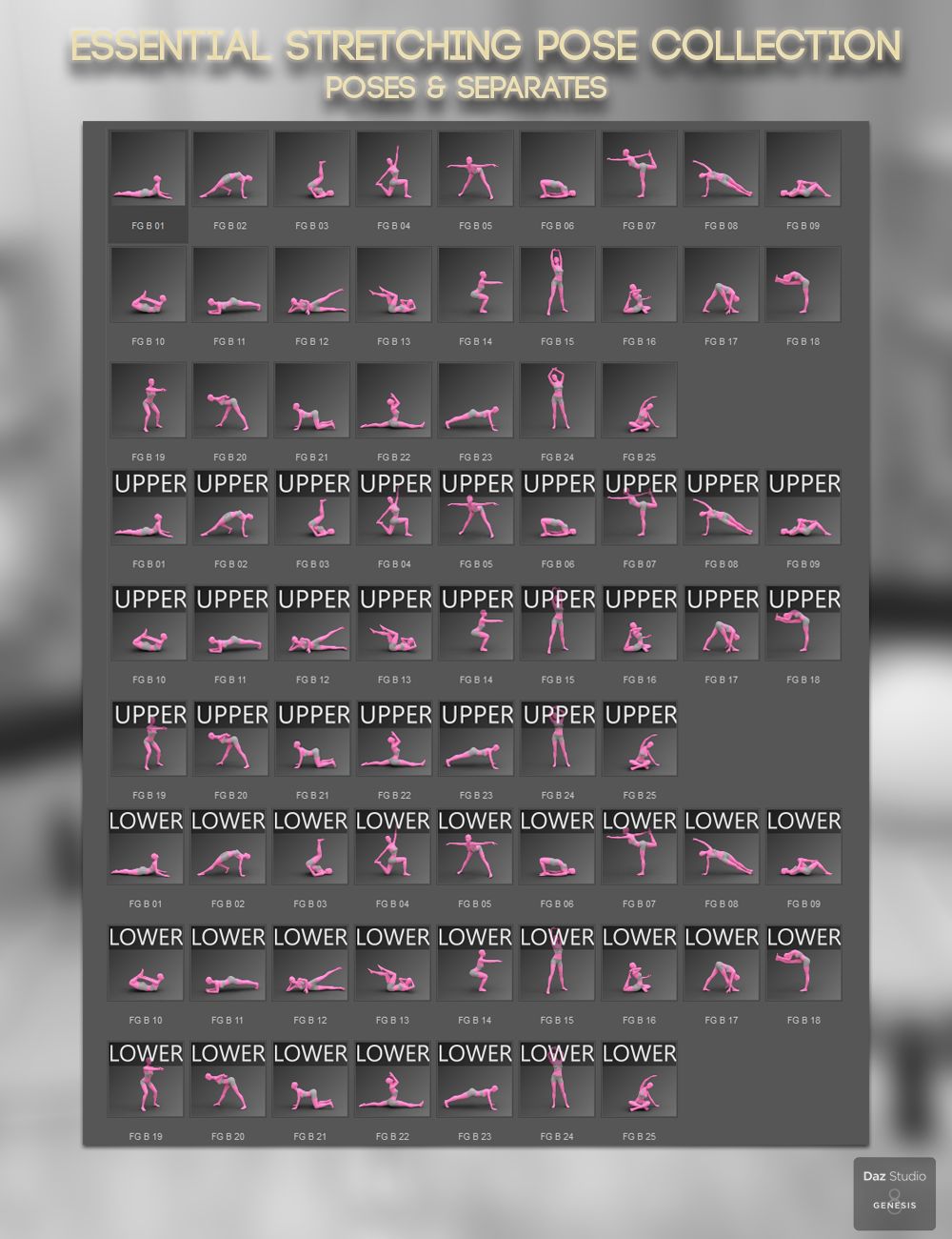 Essential Stretching Poses for Genesis 8 Female by: Paper TigerIronman, 3D Models by Daz 3D