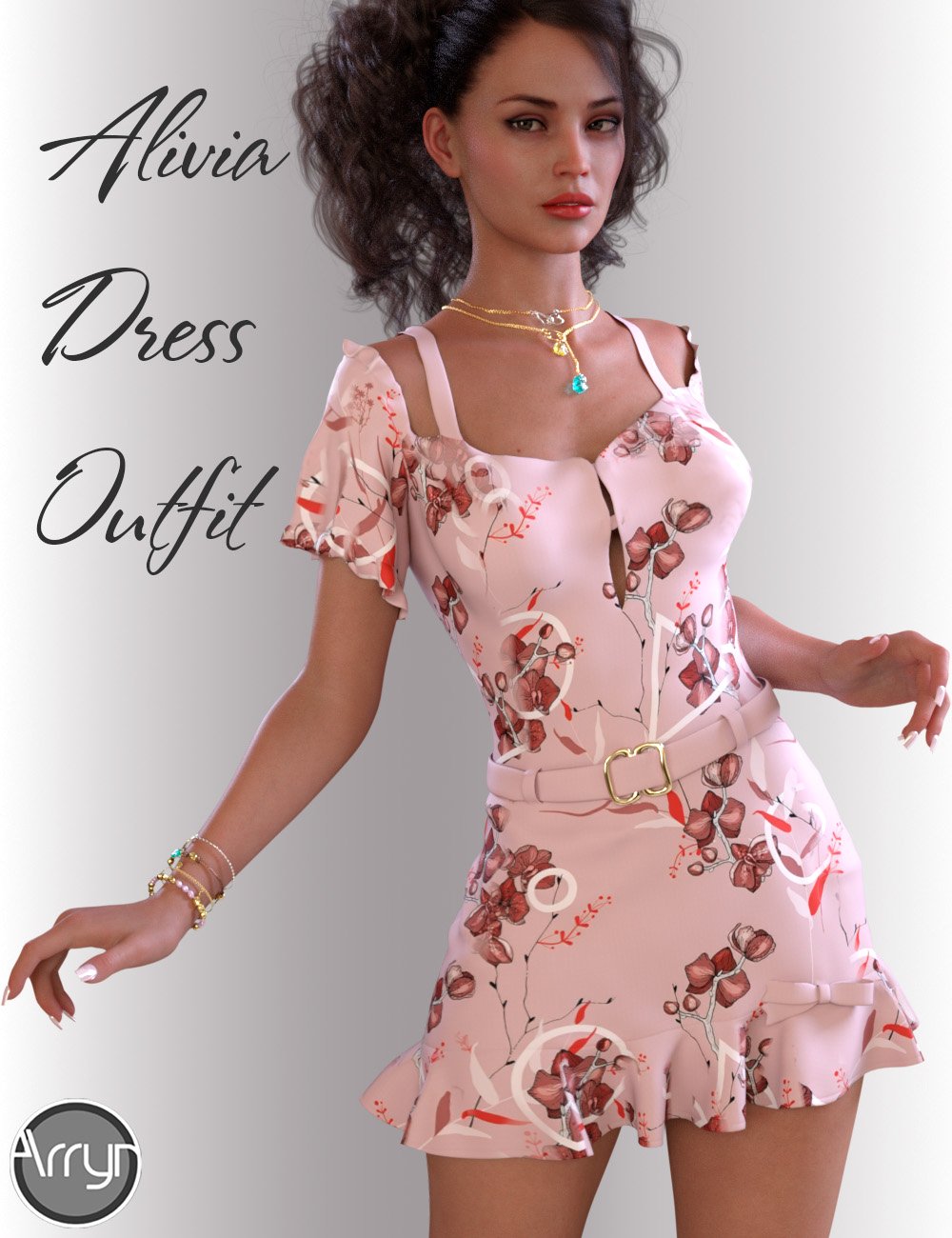 dForce Alivia Candy Dress for Genesis 8 Female(s) by: OnnelArryn, 3D Models by Daz 3D