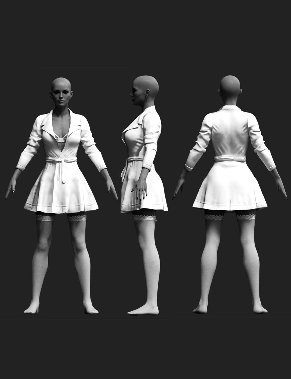 dForce X-Fashion Temptation Dress Coat for Genesis 8 Female(s) by: xtrart-3d, 3D Models by Daz 3D