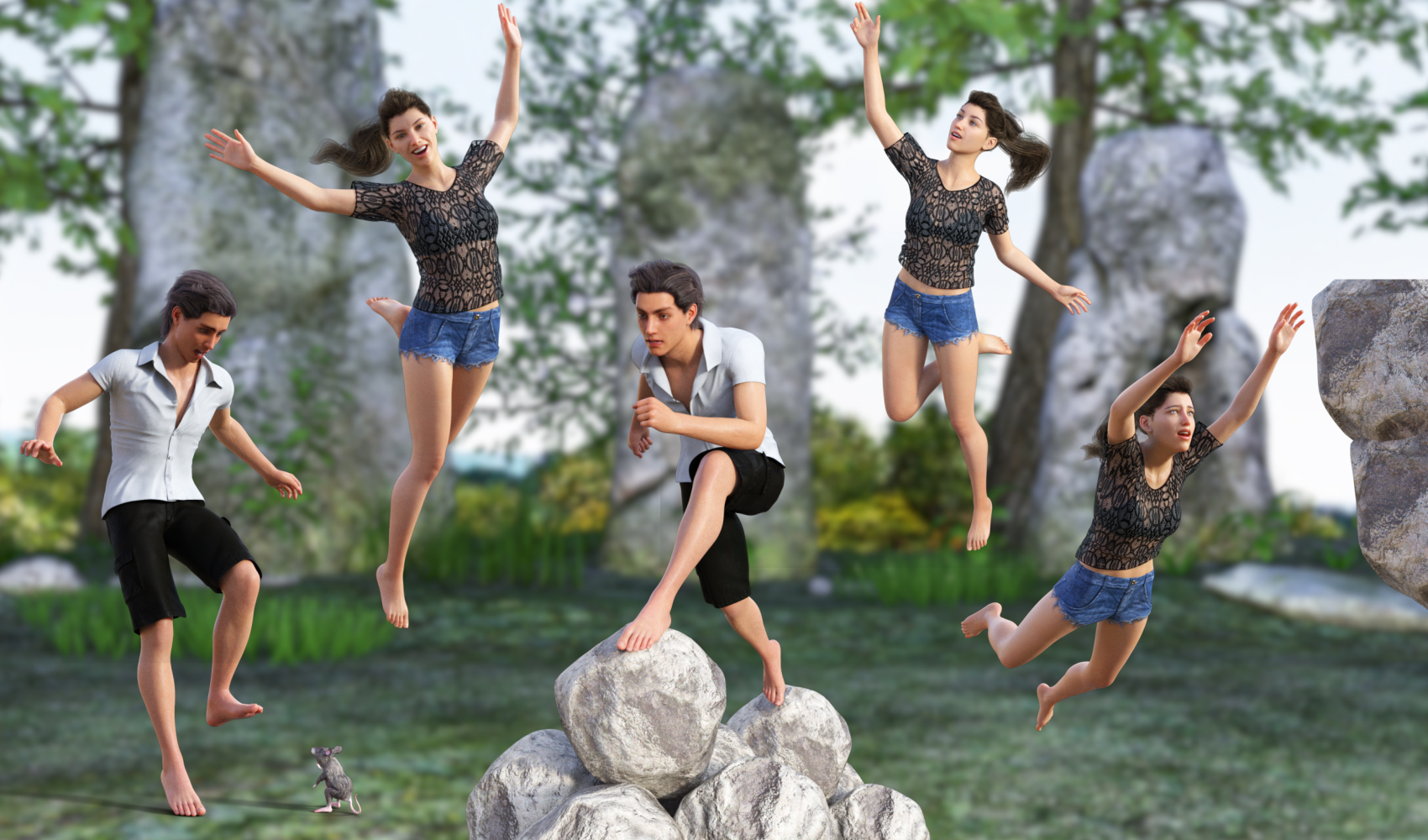 I Jump Poses for Genesis 8 by: JWolf, 3D Models by Daz 3D