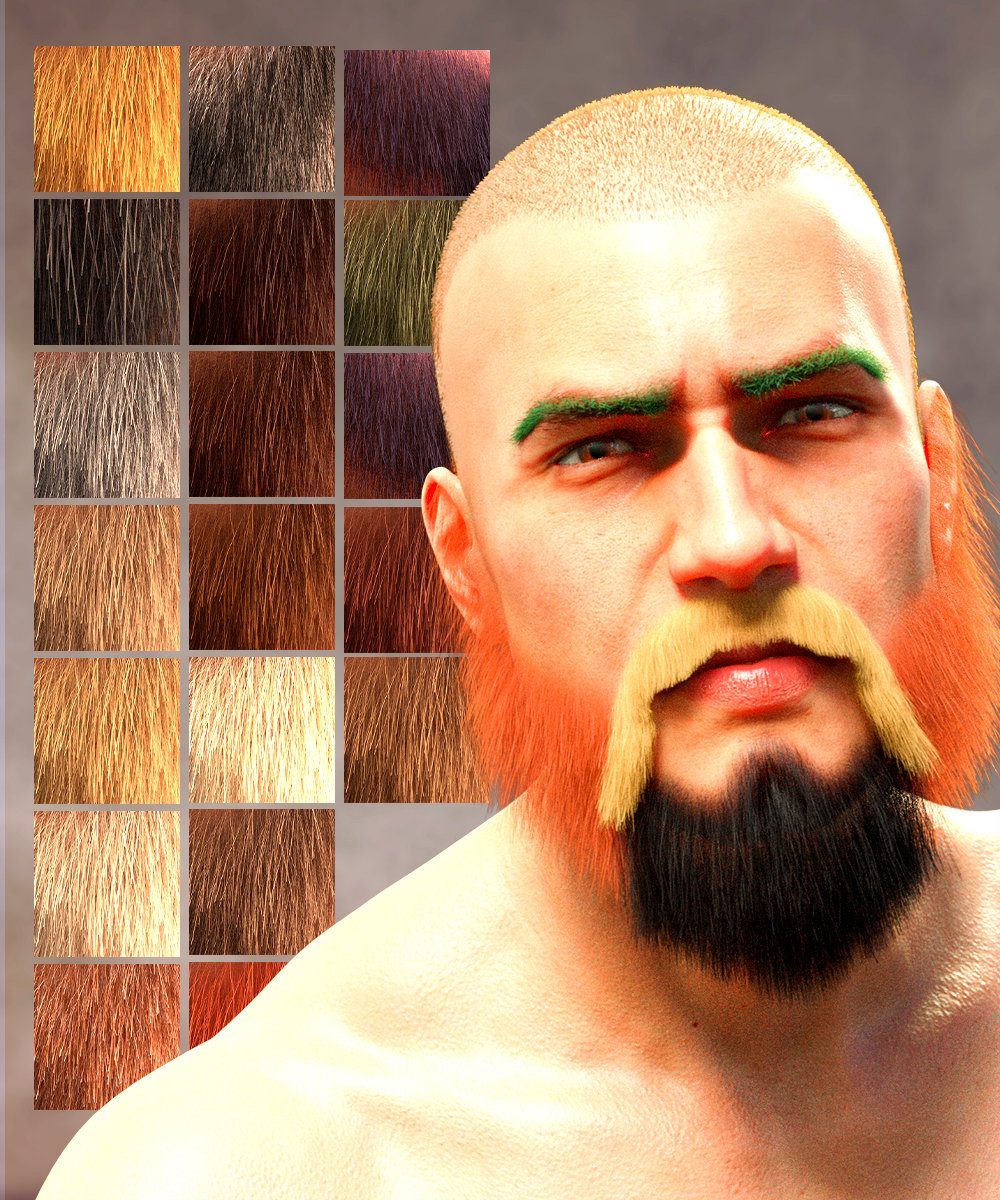 Facial Hair And Short Hair For Genesis 8 Male(s) | Daz 3D