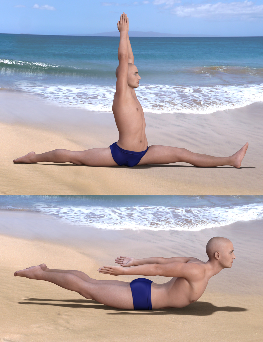 Twenty Six Yoga Poses for Genesis 8 Male by: Aesli, 3D Models by Daz 3D