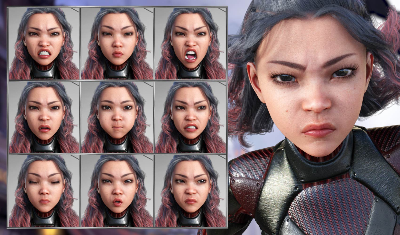 Superhero - Expressions for Genesis 8 Female and Sukai 8 Superhero - Expressions for Genesis 8 Female and Sukai 8 by: JWolf, 3D Models by Daz 3D