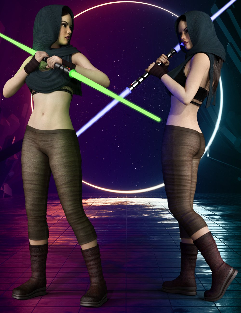 dForce Galactic Fighter II Outfit Set for Genesis 8 Female(s) by: Mytilus, 3D Models by Daz 3D