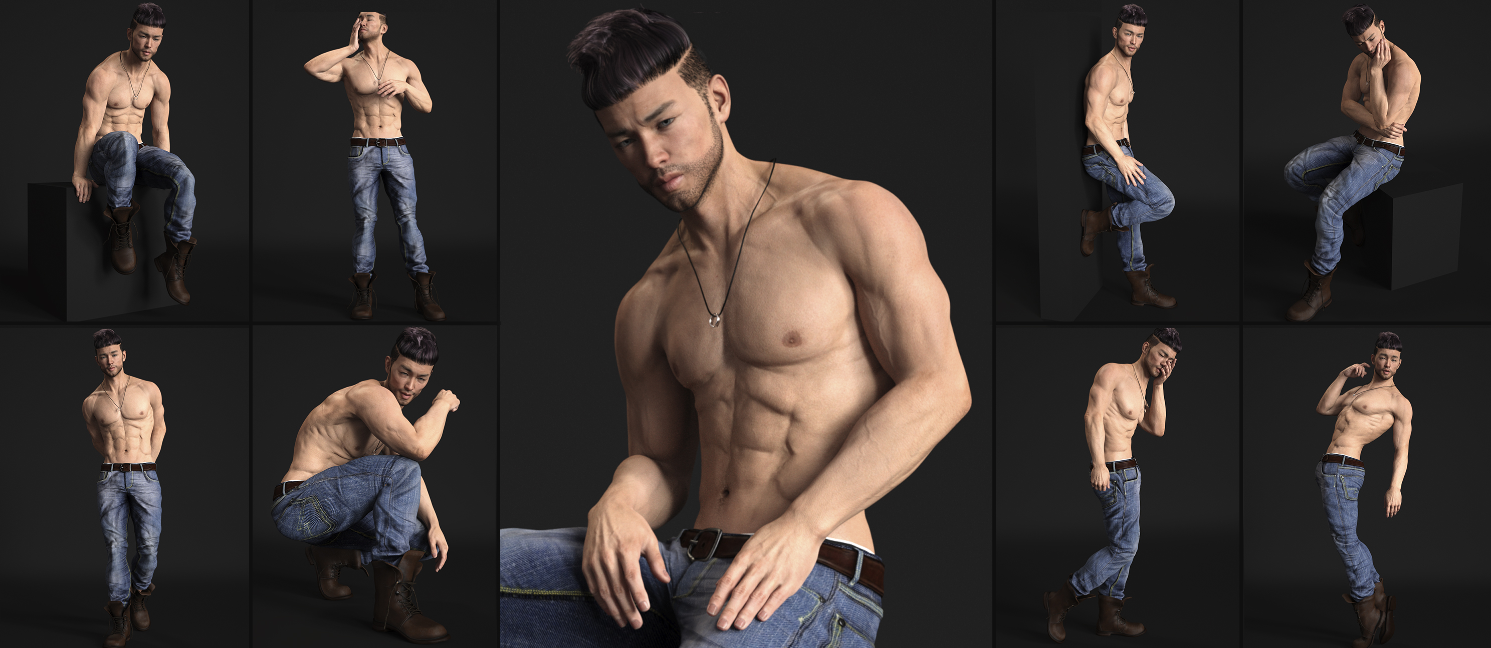 101 Series: Top Model Poses for Genesis 8 Males by: 3D Sugar, 3D Models by Daz 3D