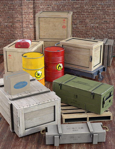Shipping Crates and Cargo Shipping Crates and Cargo by: Rascal3D, 3D Models by Daz 3D