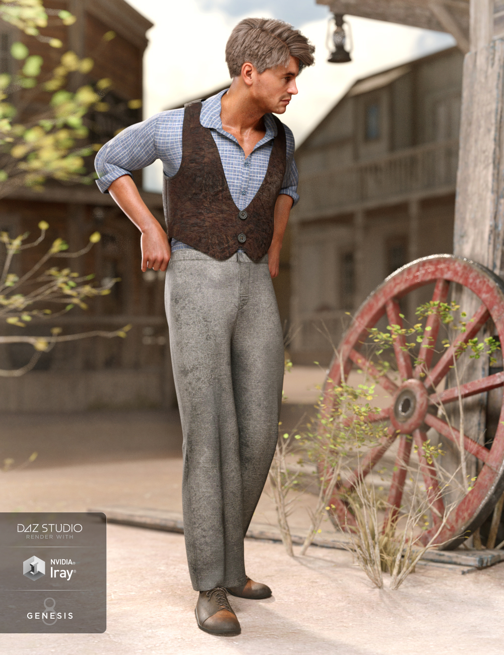dForce Western Brawler Textures by: Moonscape GraphicsSade, 3D Models by Daz 3D