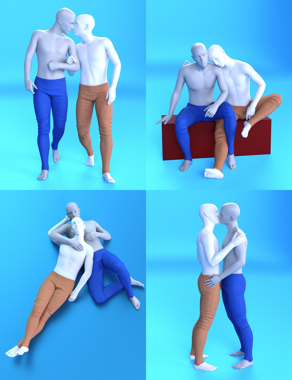 Love is Love Poses for Genesis 3 and 8 Male by: Muscleman, 3D Models by Daz 3D