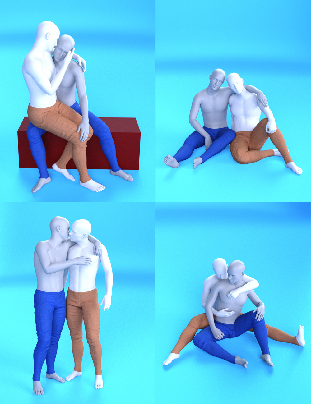 Love is Love Poses for Genesis 3 and 8 Male by: Muscleman, 3D Models by Daz 3D