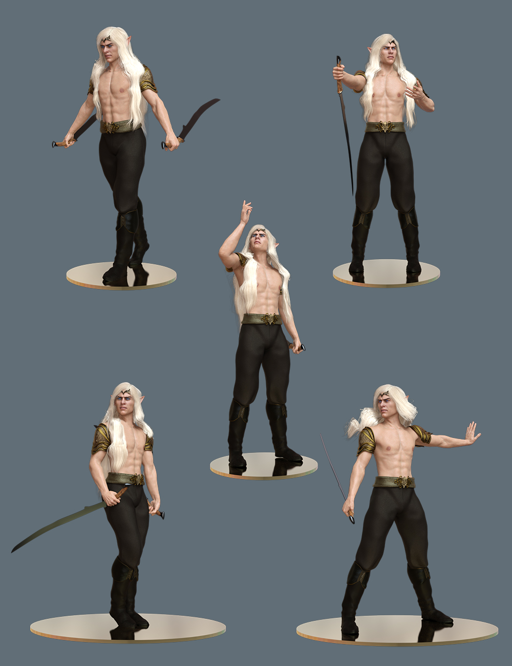 High Elf Poses for Genesis 8 and Genesis 8.1 Male by: Ensary, 3D Models by Daz 3D