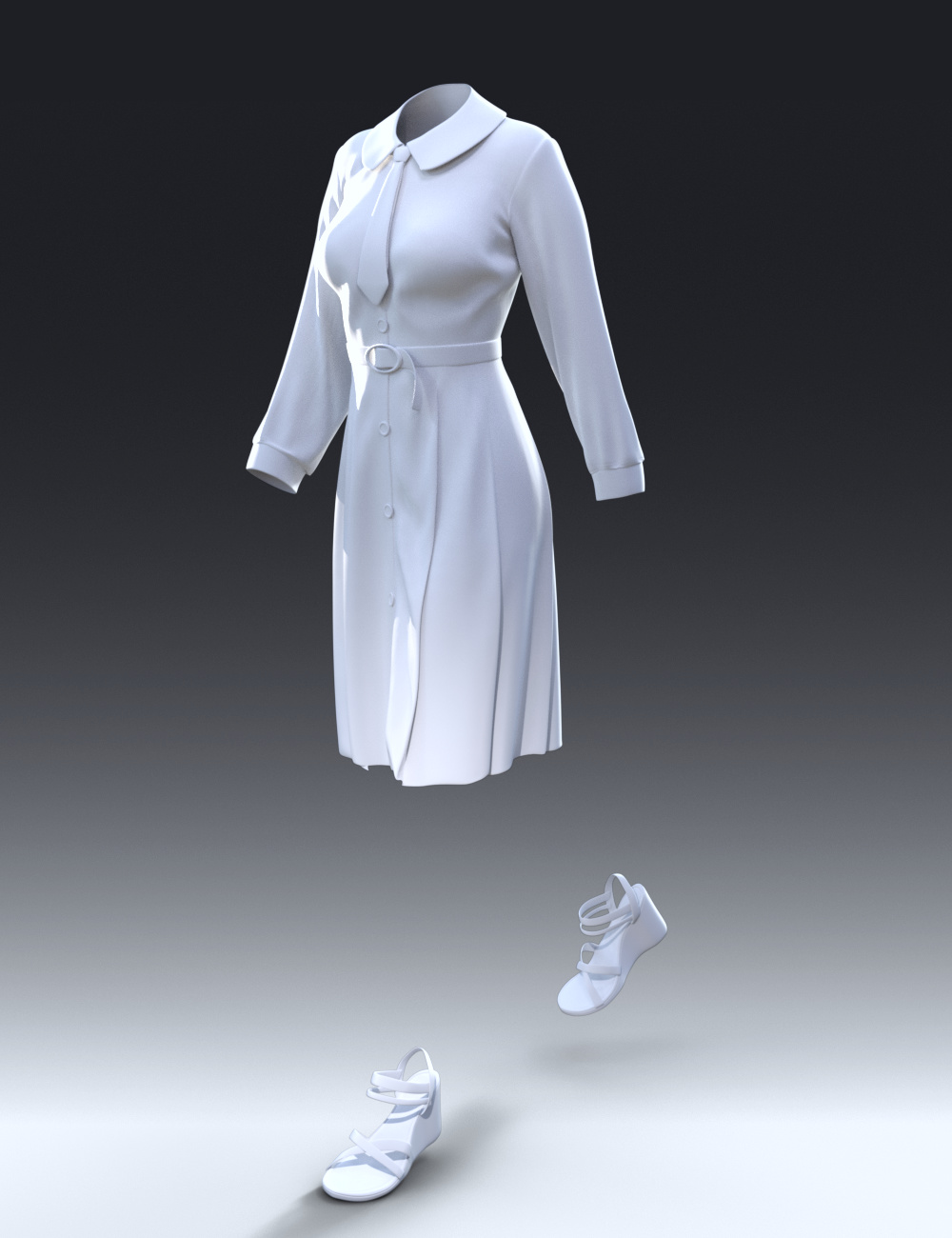 dForce Autumn Coat Dress Outfit for Genesis 8 Females by: tentman, 3D Models by Daz 3D
