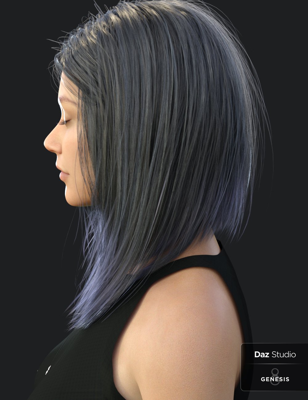 Nirv Fashion Stylized Bob Hair Nirv Fashion Stylized Bob Hair by: Nirvana, 3D Models by Daz 3D