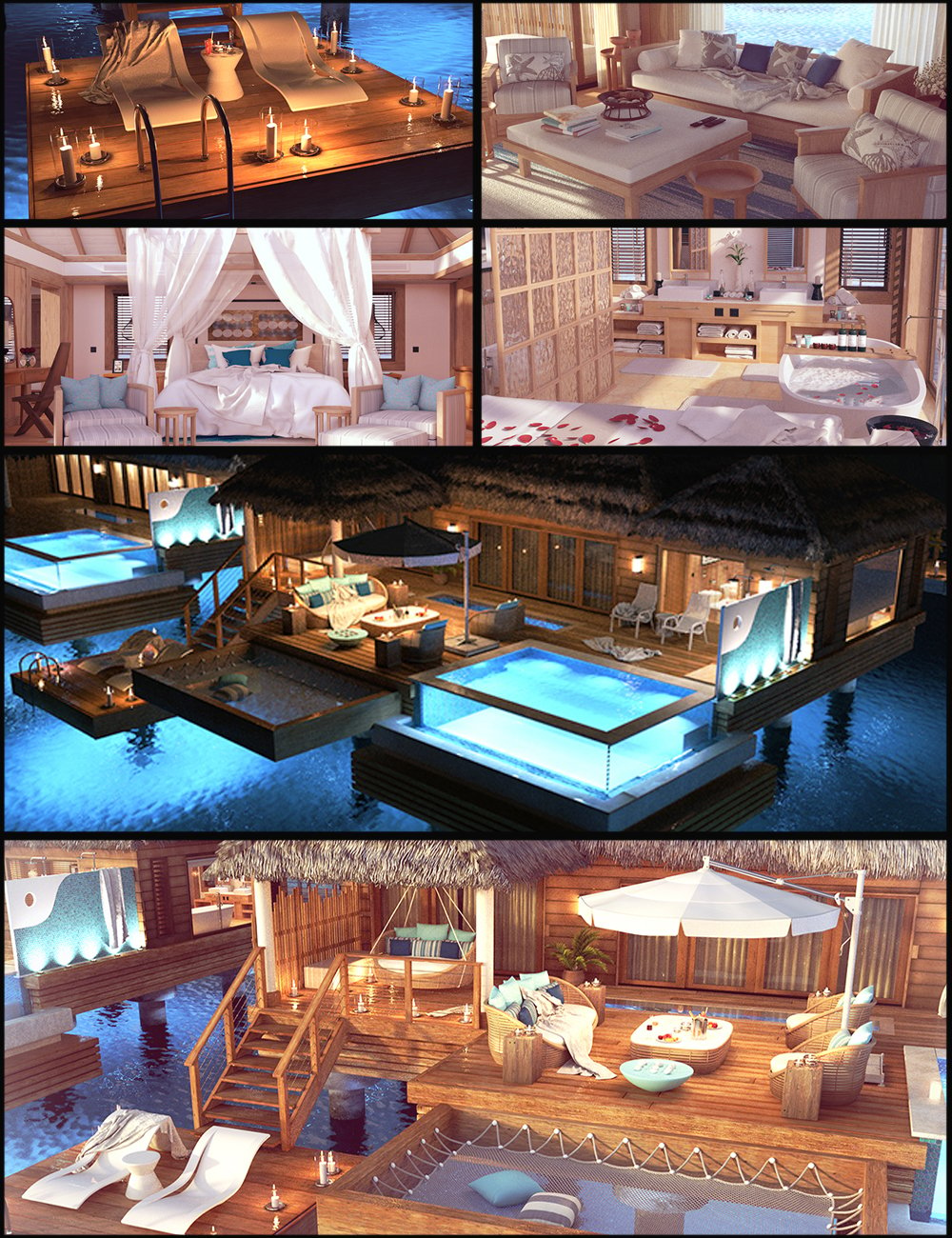 Honeymoon Resort Bundle by: Polish, 3D Models by Daz 3D
