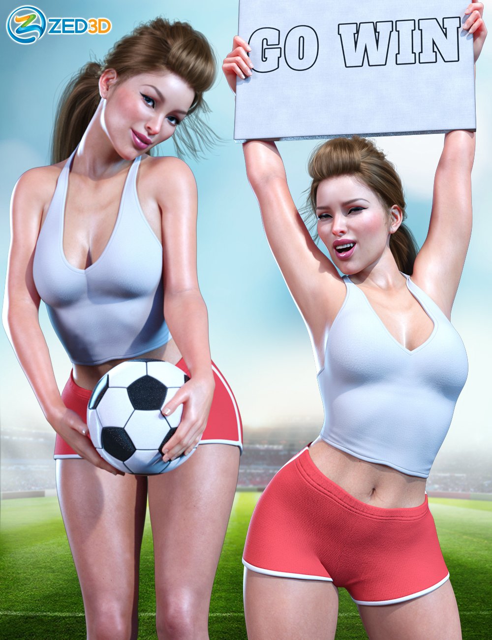 Z Cheerleader Shape and Pose Mega Set by: Zeddicuss, 3D Models by Daz 3D