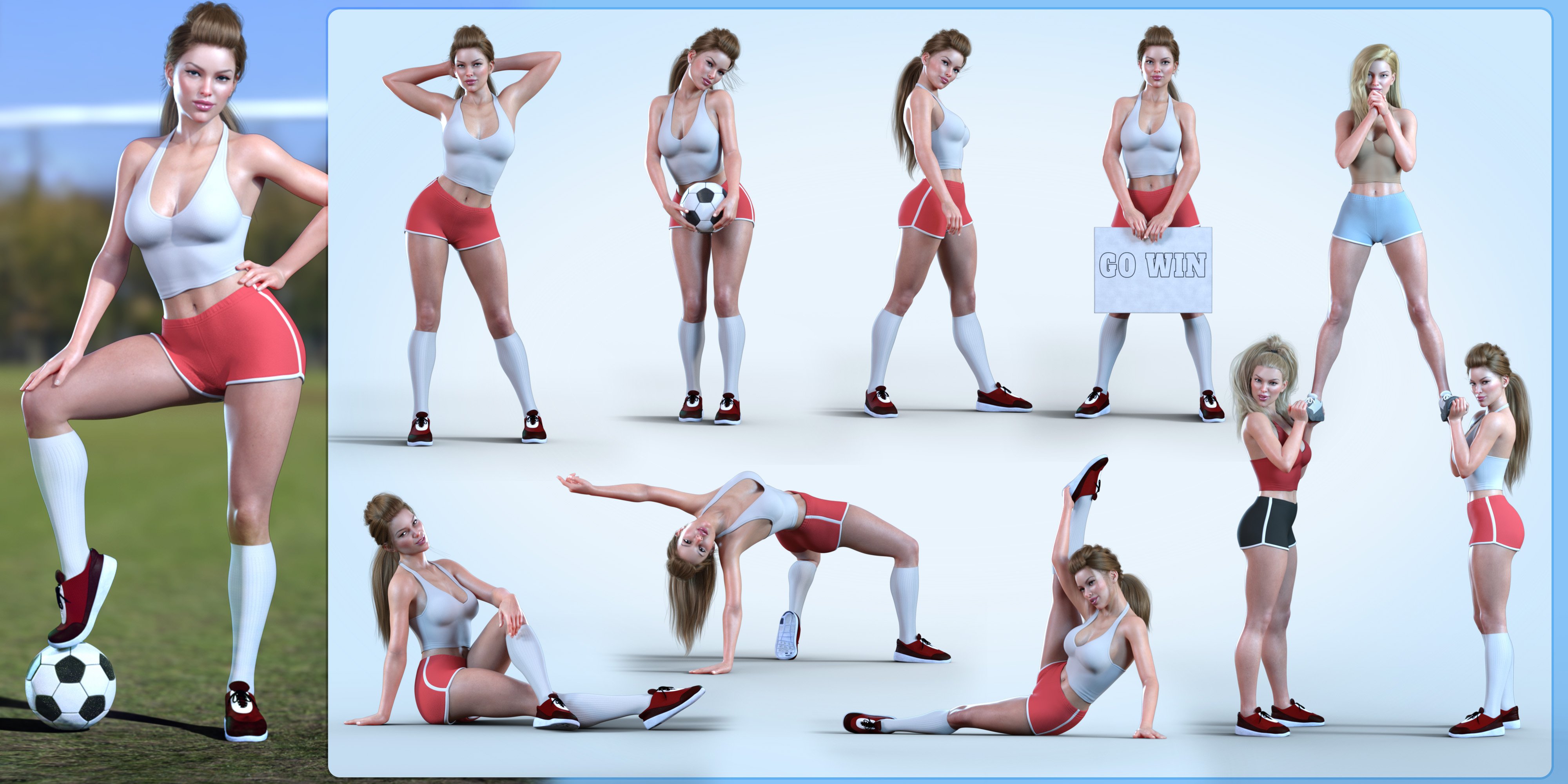 Z Cheerleader Shape and Pose Mega Set by: Zeddicuss, 3D Models by Daz 3D
