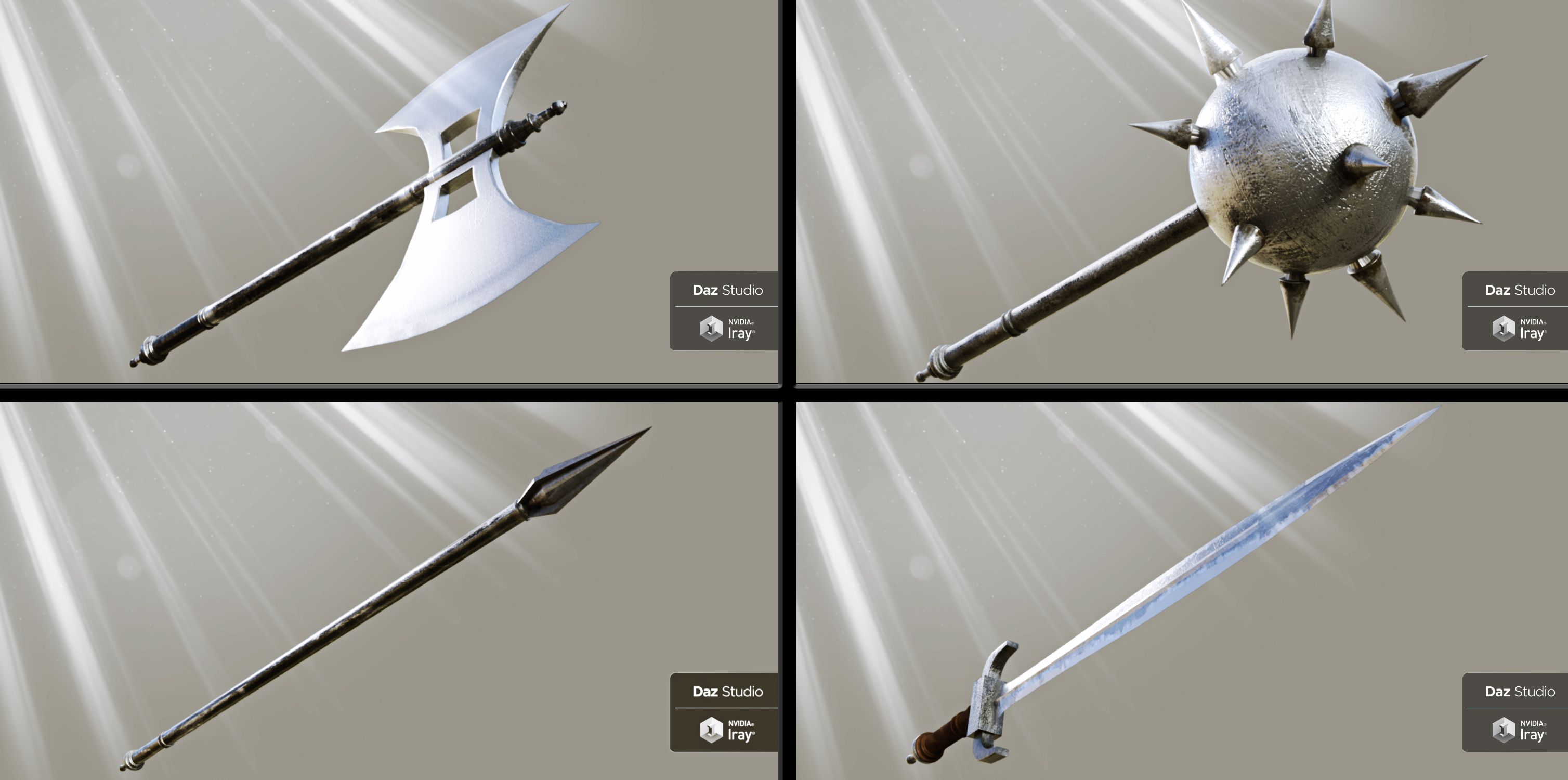Medieval Weapons for Genesis 8 Medieval Weapons for Genesis 8 by: Neikdian, 3D Models by Daz 3D