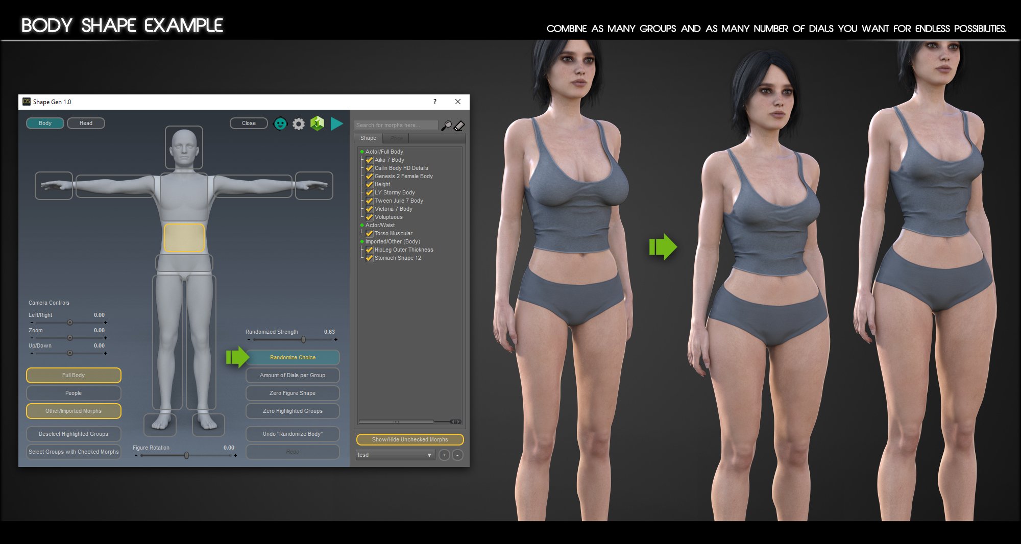 Shape Gen for Genesis 3 and 8 by: Zev0bitwelder, 3D Models by Daz 3D