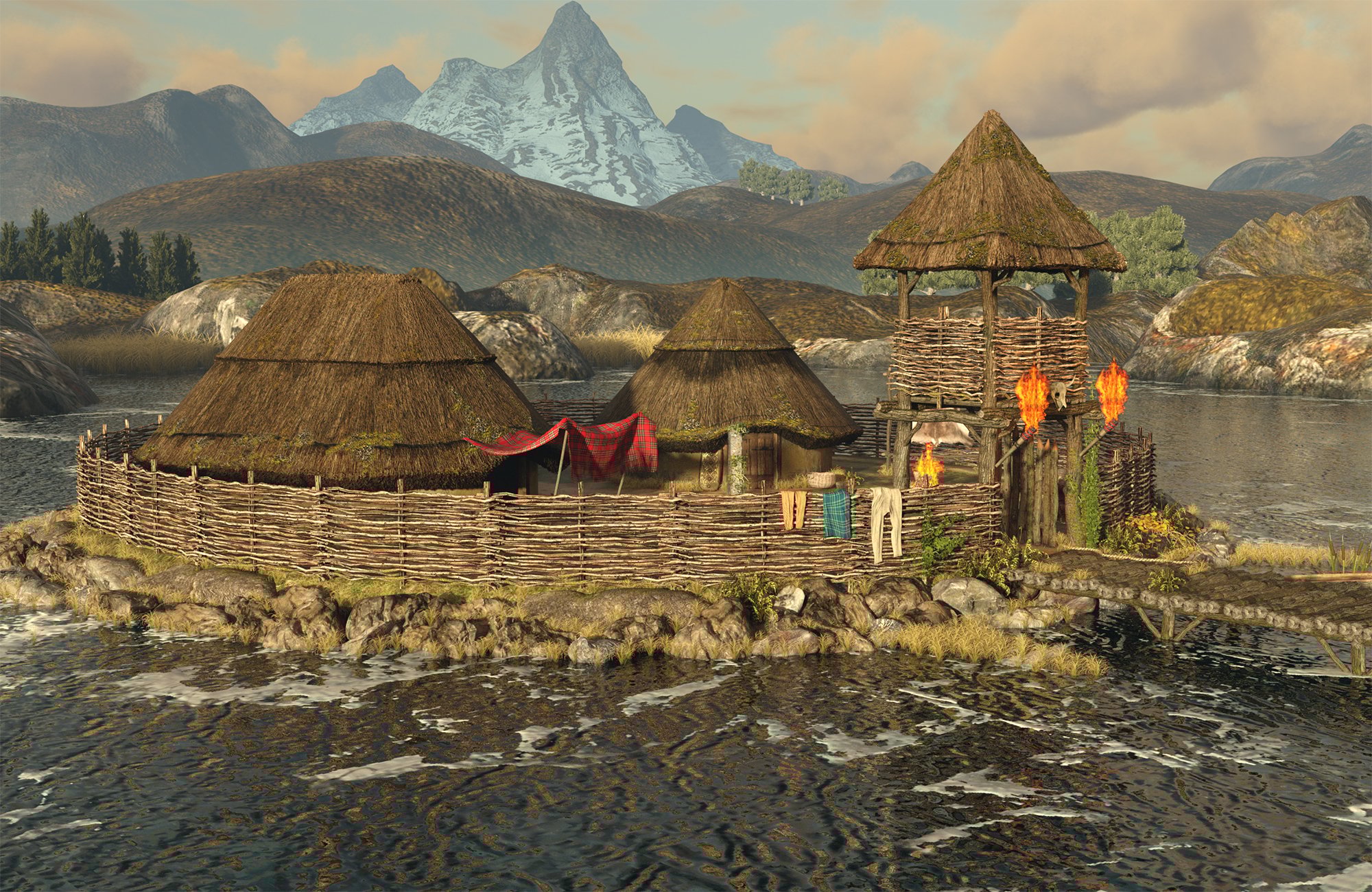 A Celtic Crannog on Lough Ea A Celtic Crannog on Lough Ea by: Meshitup, 3D Models by Daz 3D