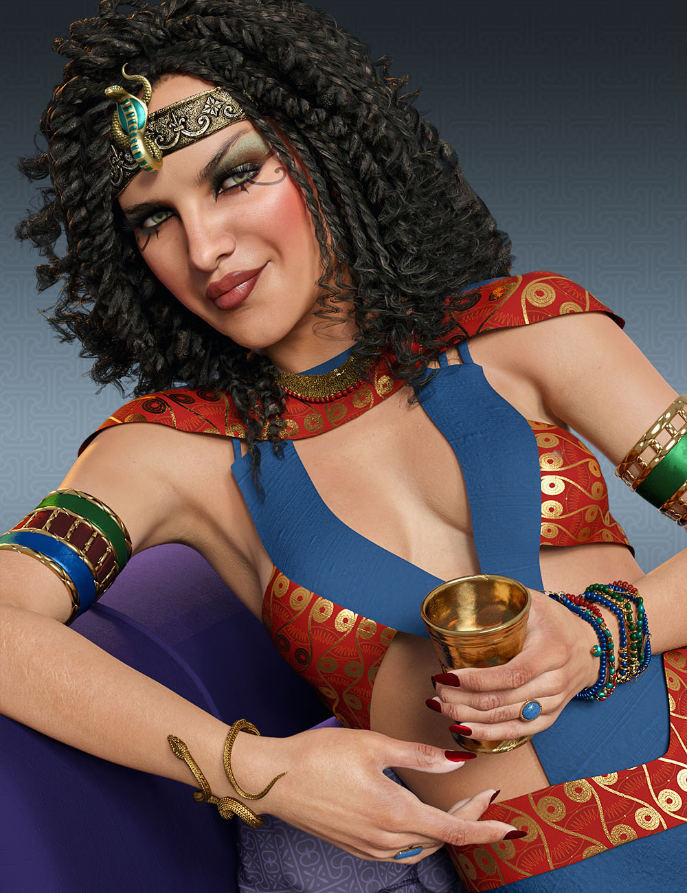 Ultra Shaders: Egyptian Fabrics by: Zai by DesignCG Boss, 3D Models by Daz 3D